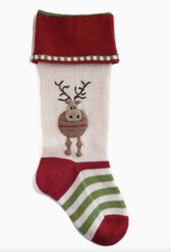 Melange Round Reindeer Stocking