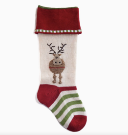 Melange Round Reindeer Stocking