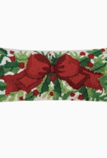 Hook Pillow Red Bow Holiday Cheer