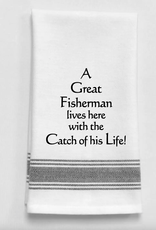 Wild Hare Designs Towel Great fisherman w/catch of his life xx
