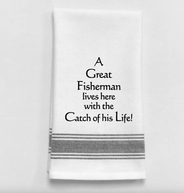 Wild Hare Designs Towel Great fisherman w/catch of his life xx