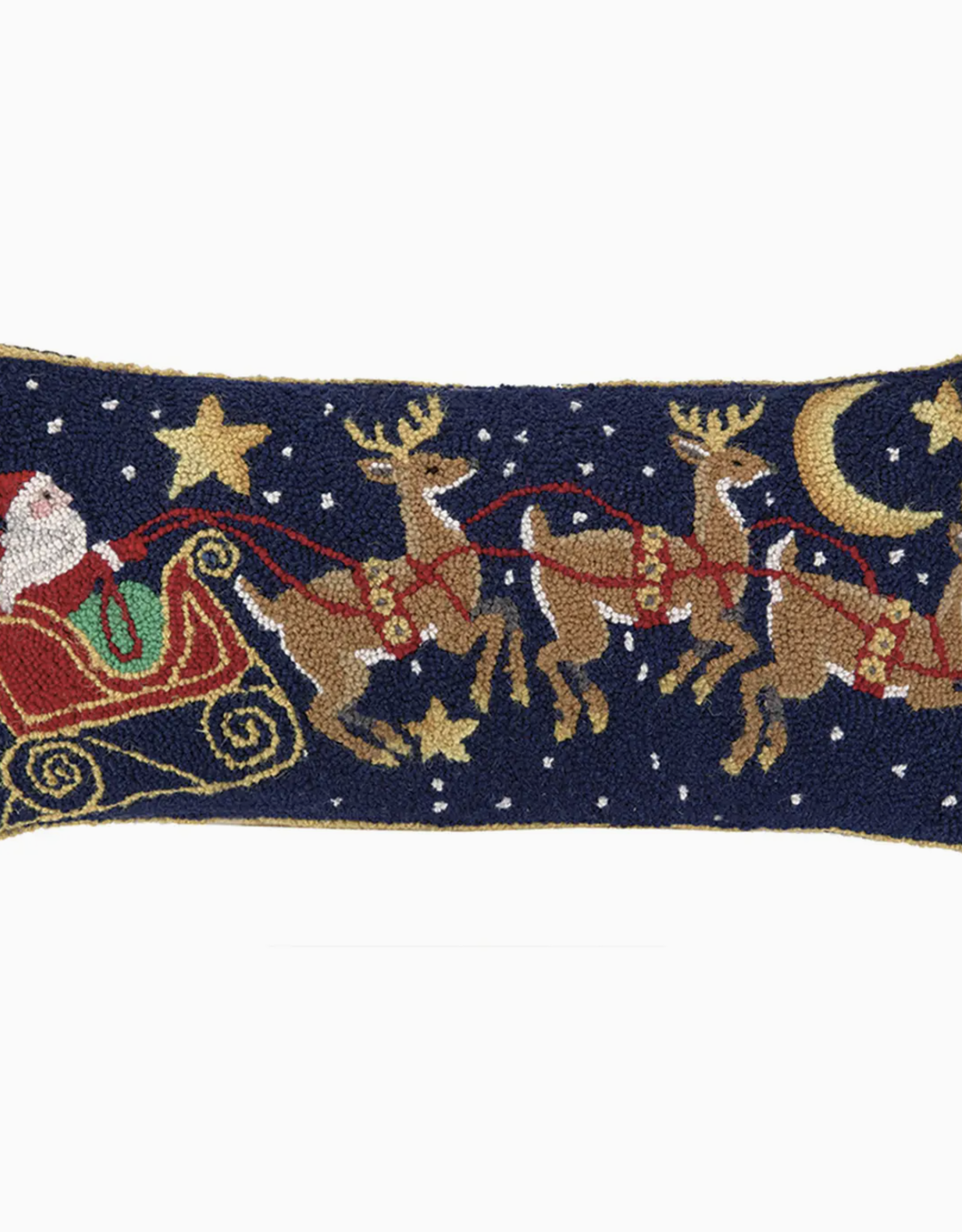 Pillow Santa Three Reindeer