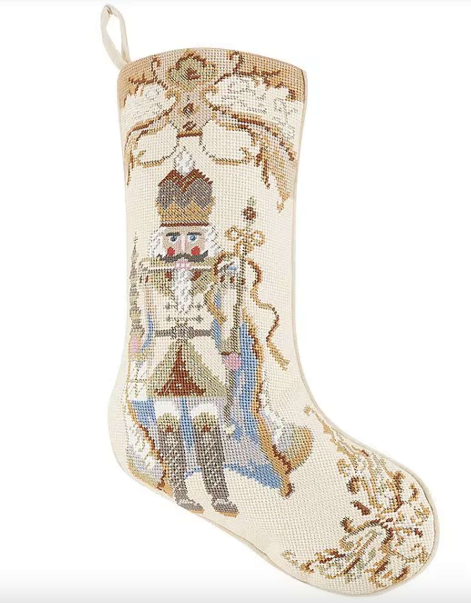 Stocking Nutcracker Ivory/Silver