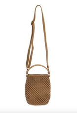 Joy Susan Cocoa Kaia Open Weave Bucket Crossbody
