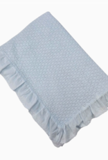 A Soft Idea Blanket Stonewashed w/ Swiss Dot Ruffle Blue