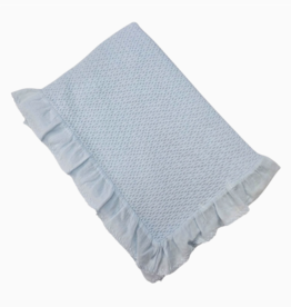A Soft Idea Blanket Stonewashed w/ Swiss Dot Ruffle Blue