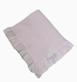 A Soft Idea Blanket Stonewashed w/ Swiss Dot Ruffle Pink