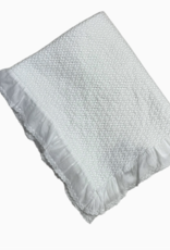 A Soft Idea Blanket Stonewashed w/ Swiss Dot Ruffle White