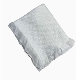 A Soft Idea Blanket Stonewashed w/ Swiss Dot Ruffle White