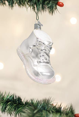 Old World Christmas White Baby Shoe Ornament