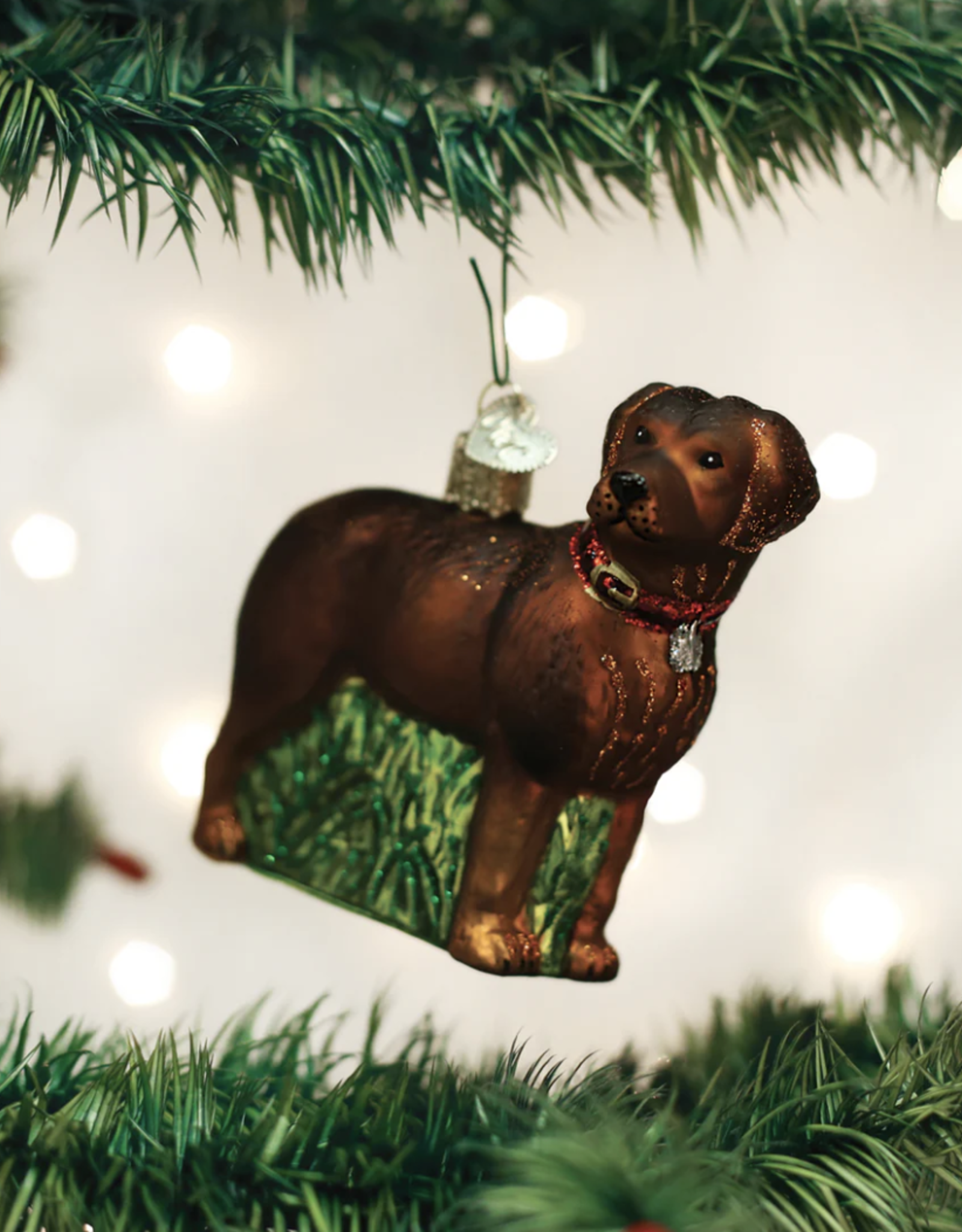 Old World Christmas Standing Chocolate Lab Ornament