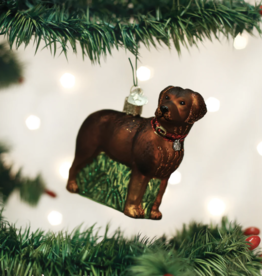 Old World Christmas Standing Chocolate Lab Ornament