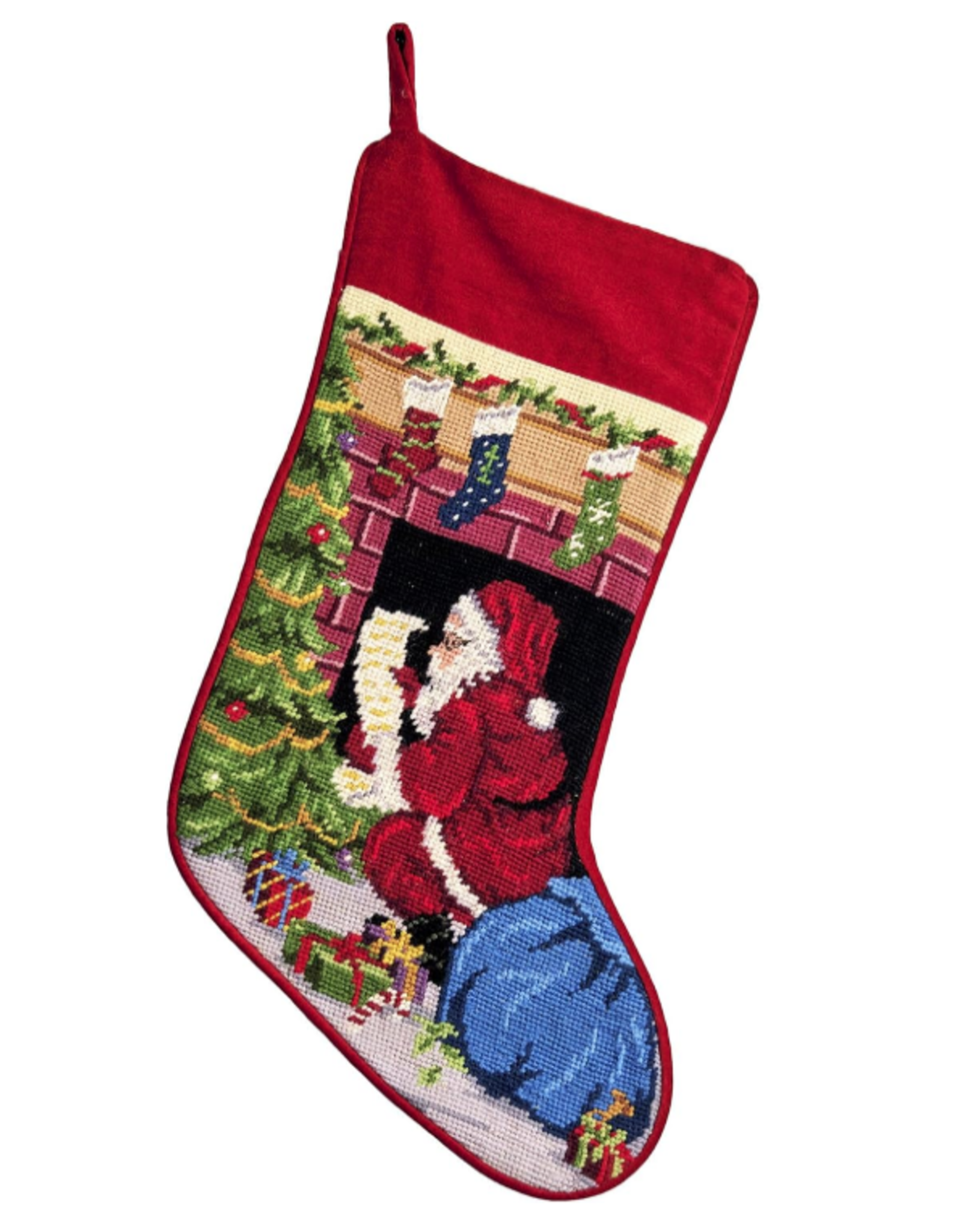 Stocking Santa  Chimney Christmas List