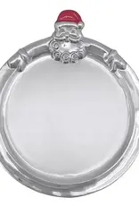 Mariposa Hugging Santa Round Cookie Plate
