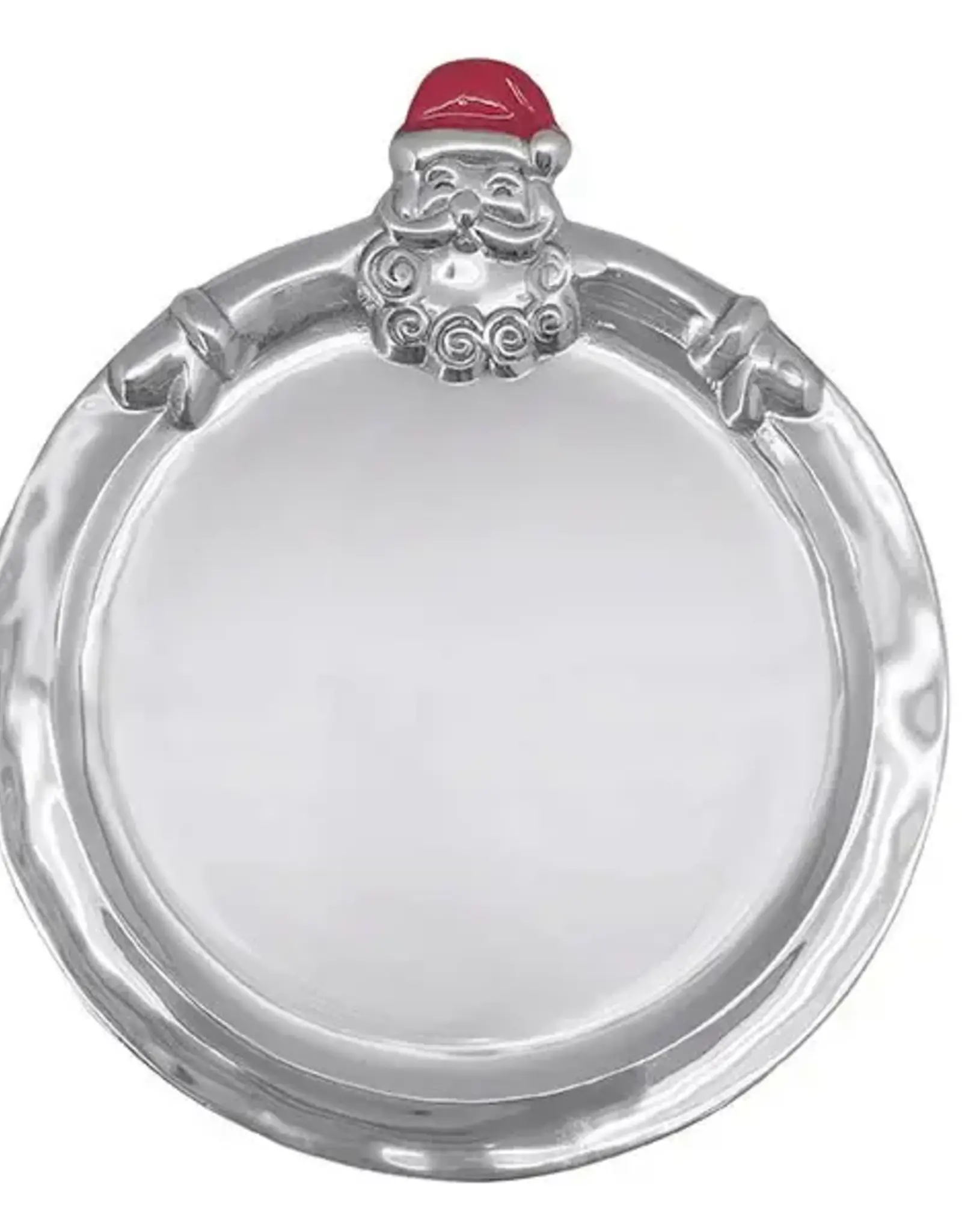 Mariposa Hugging Santa Round Cookie Plate
