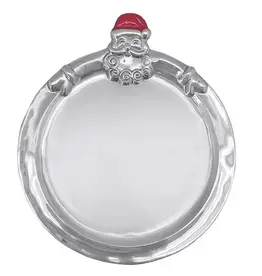 Mariposa Hugging Santa Round Cookie Plate