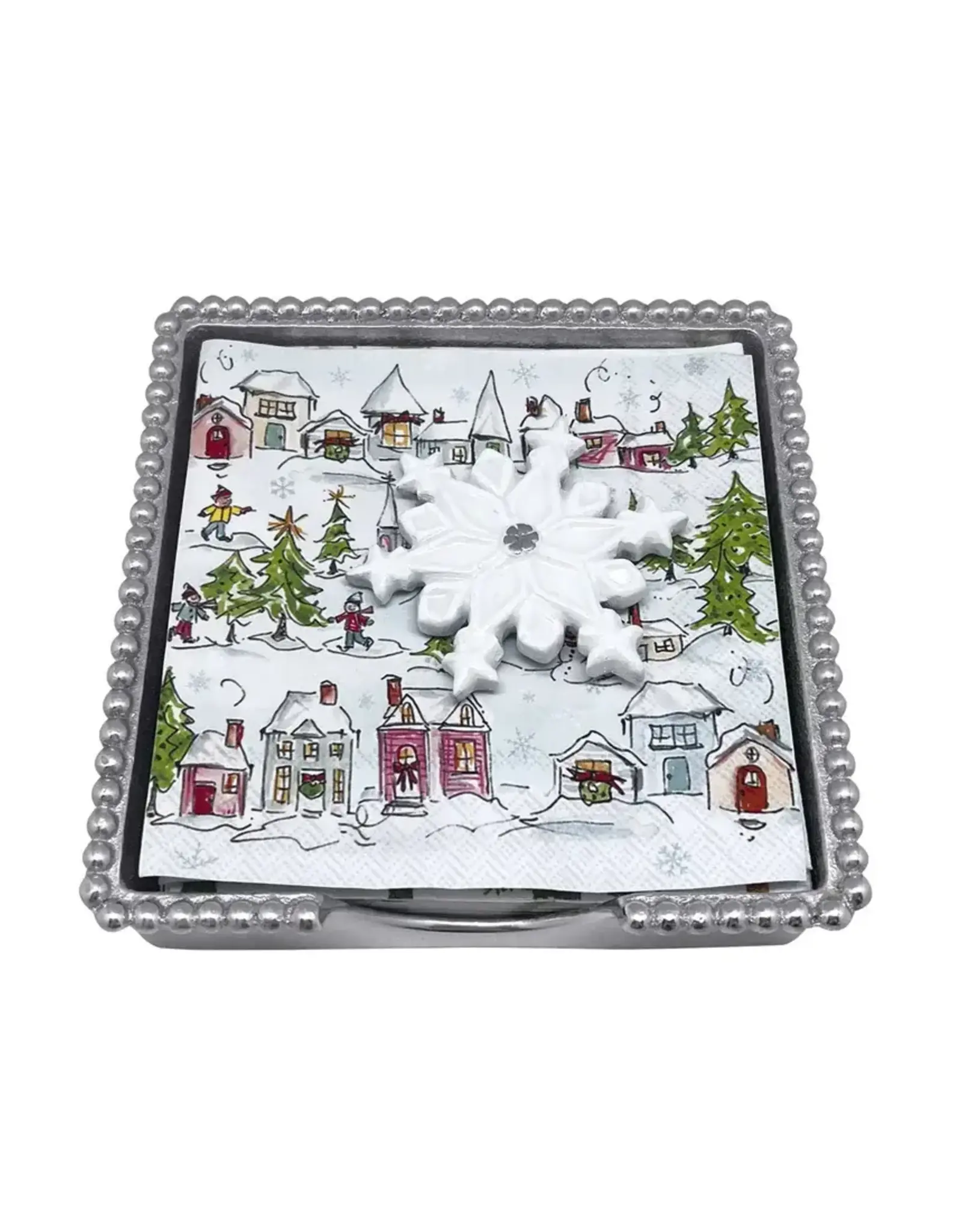 Mariposa White Snowflake Napkin Box