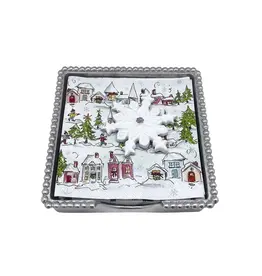 Mariposa White Snowflake Napkin Box