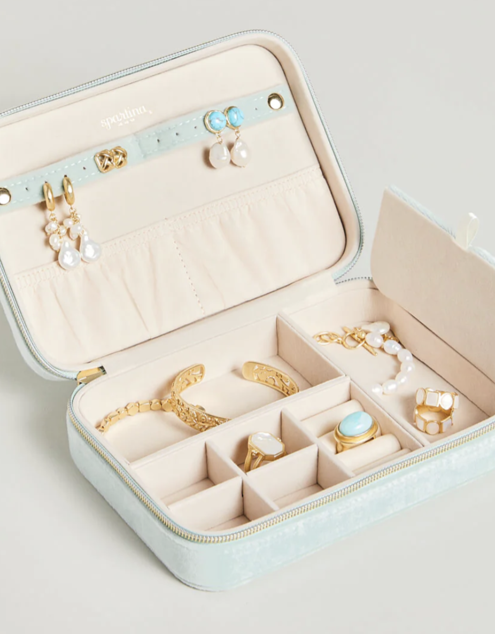 Spartina XLarge Jewelry Travel Case Sea Foam