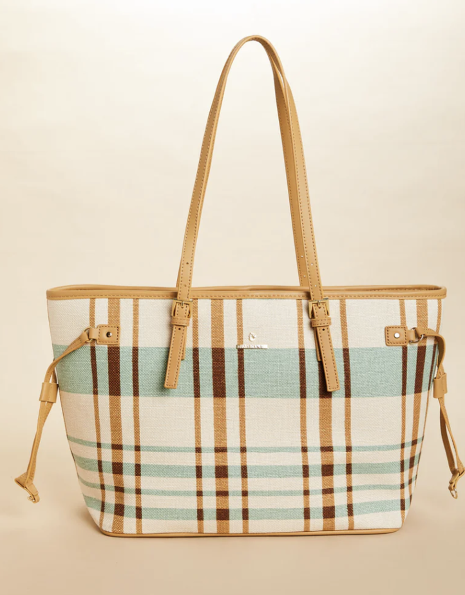 Spartina Jetsetter Tote Kalalanta Plaid Cream