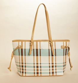 Spartina Jetsetter Tote Kalalanta Plaid Cream