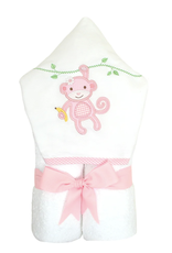 Three Marthas Everykid Towel Pink Monkey