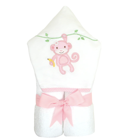 Three Marthas Everykid Towel Pink Monkey Three Marthas Everykid Towel Pink Monkey