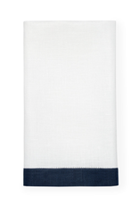 Sferra Linen Tip Towel White Navy Set/2