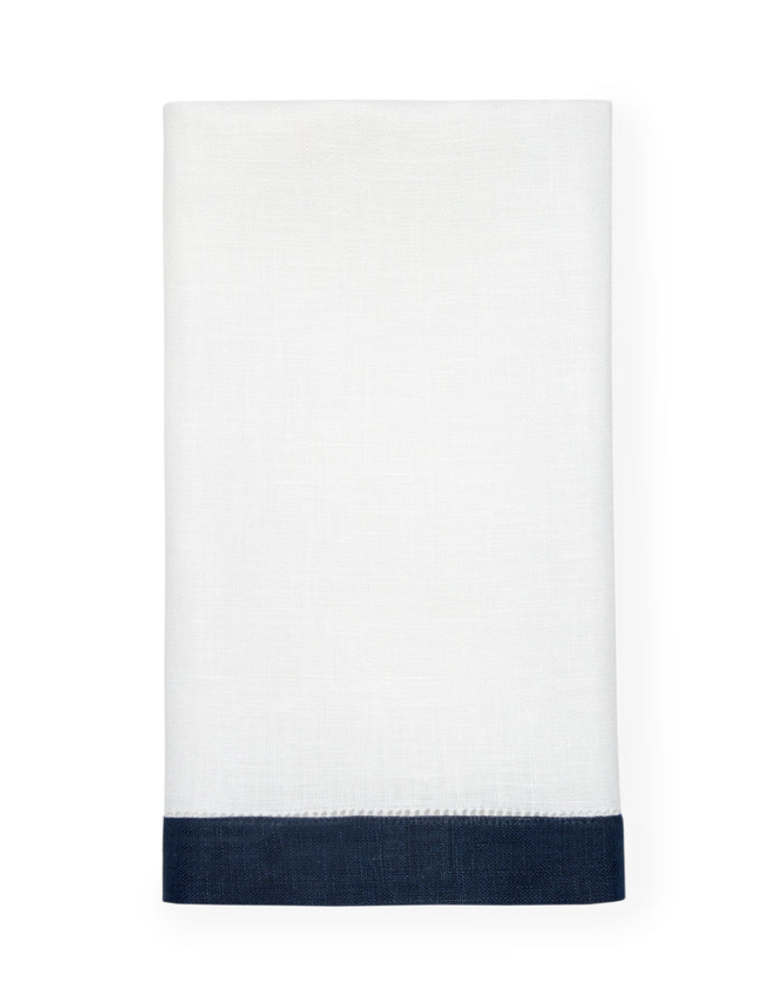 Sferra Linen Tip Towel White Navy Set/2