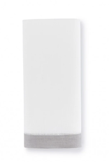 Sferra Linen Tip Towel White Grey Set/2