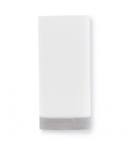 Sferra Linen Tip Towel White Grey Set/2
