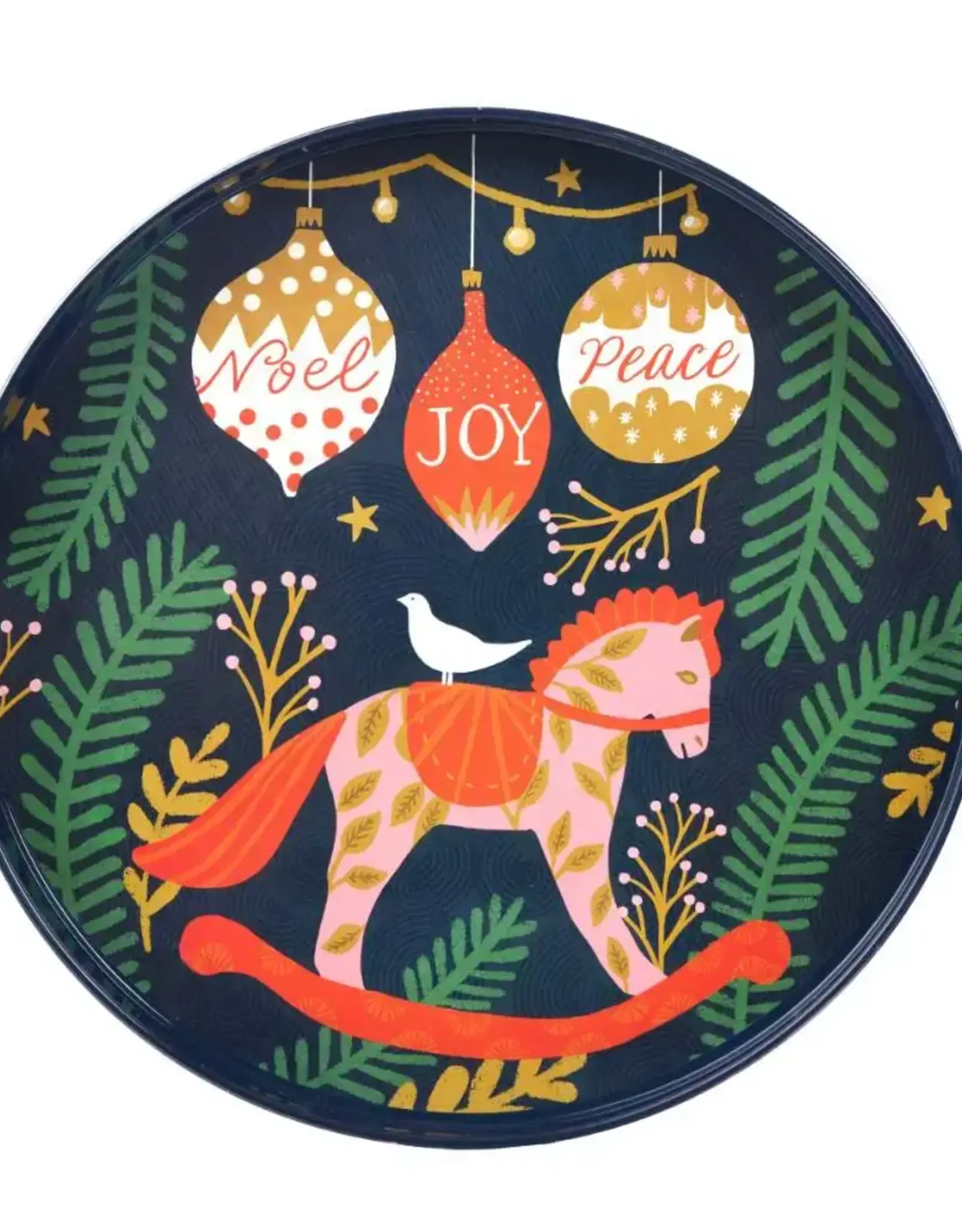 Rockflowerpaper Tray Holiday Horse 15" xx