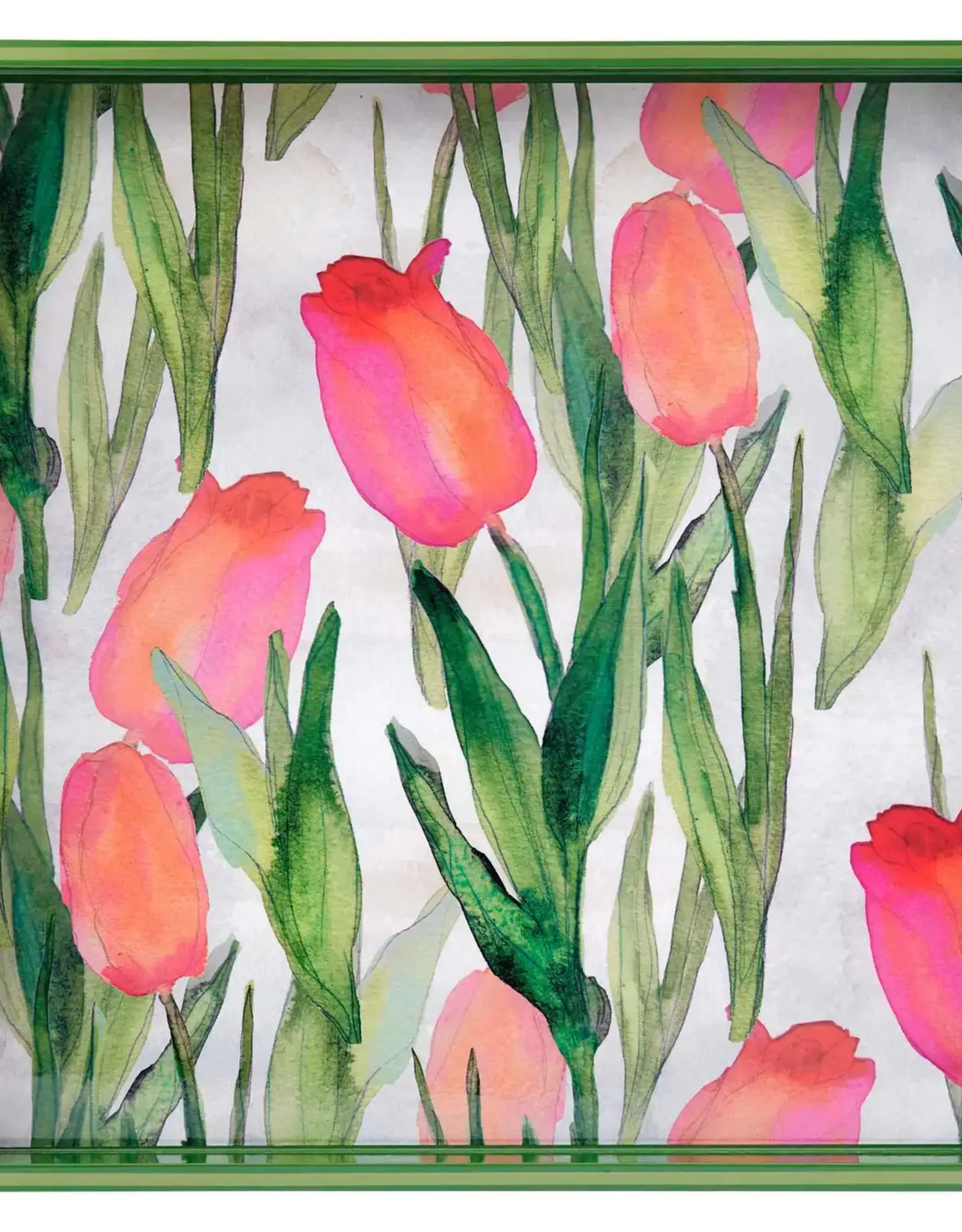 Rockflowerpaper Tray Pink Tulips  15x15