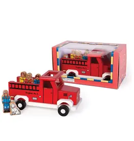 Jack Rabbit Creations To The Rescue Magnetic Red Fire Truck Set