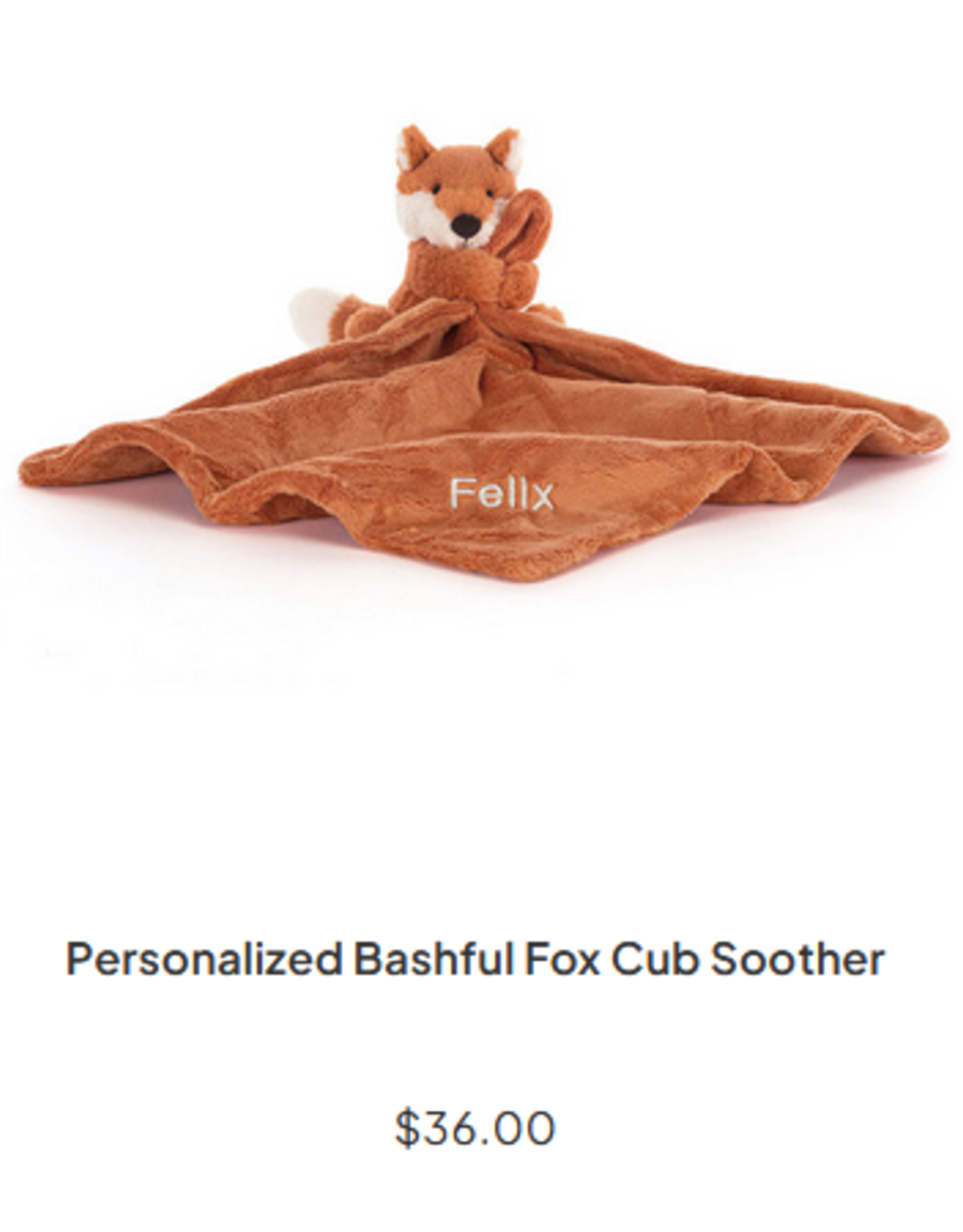 Jelly Cat Fox Cub Soother