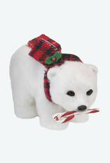 Byer's Choice Polar Bear w/candy cane