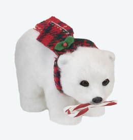 Byer's Choice Polar Bear w/candy cane