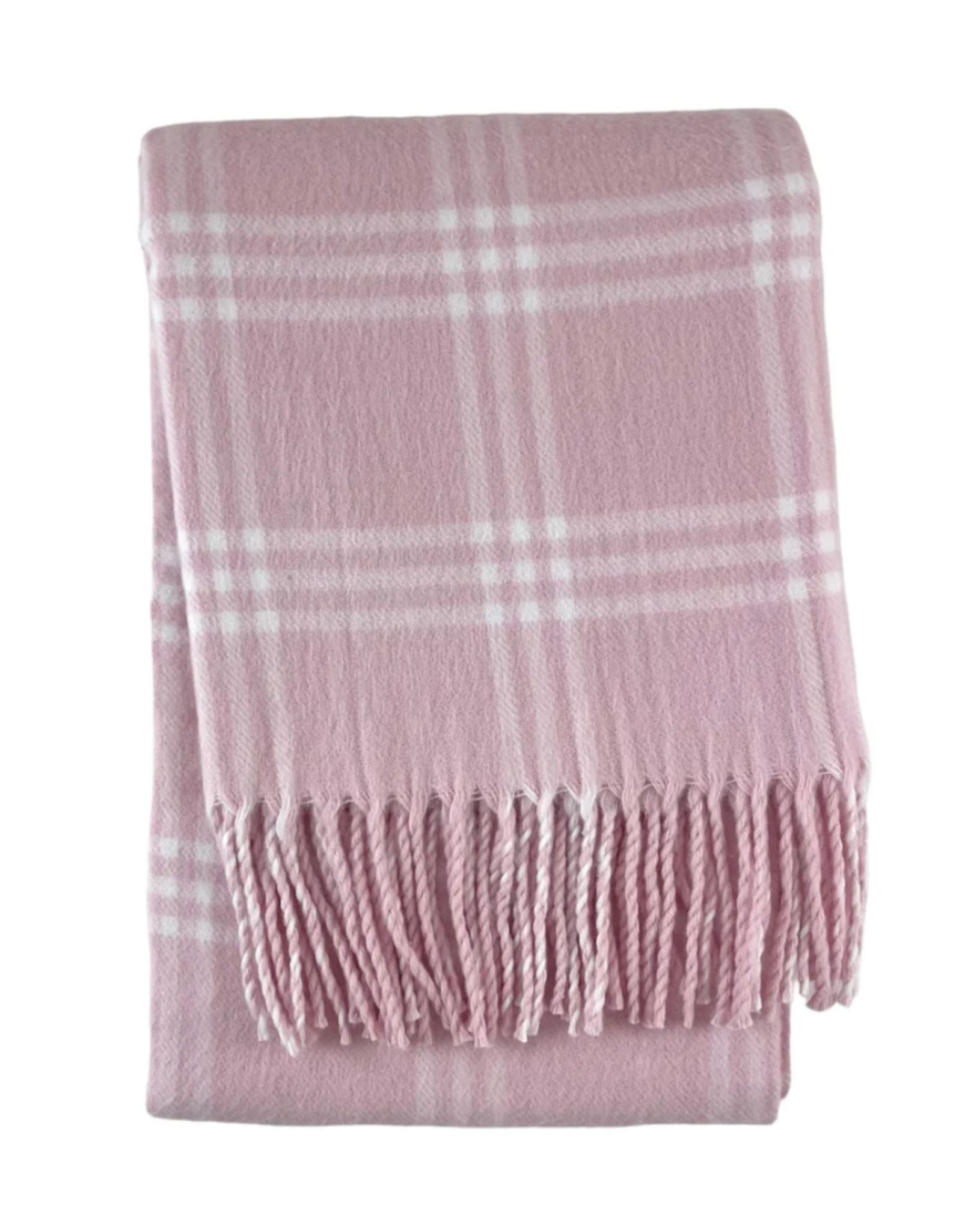 Receiving Blanket Windowpane Pink/White 28x36