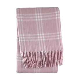 Receiving Blanket Windowpane Pink/White 28x36