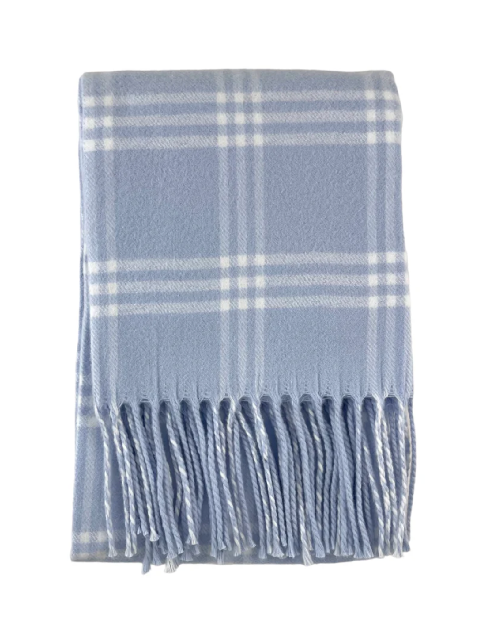 Receiving Blanket Windowpane Blue/White 28x36