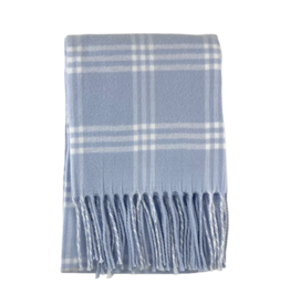 Receiving Blanket Windowpane Blue/White 28x36
