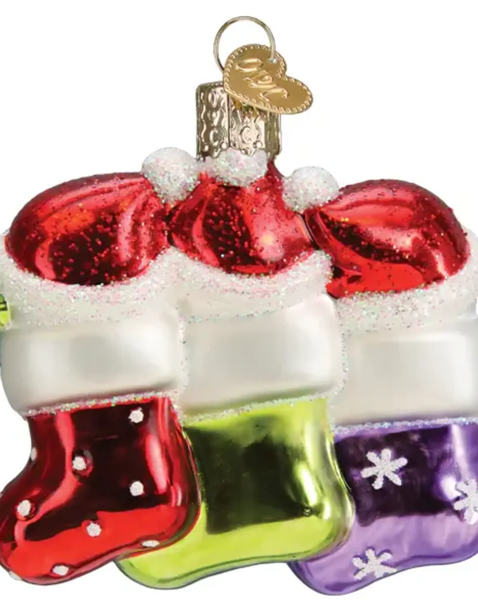 Old World Christmas Snow Family of 3 Ornament