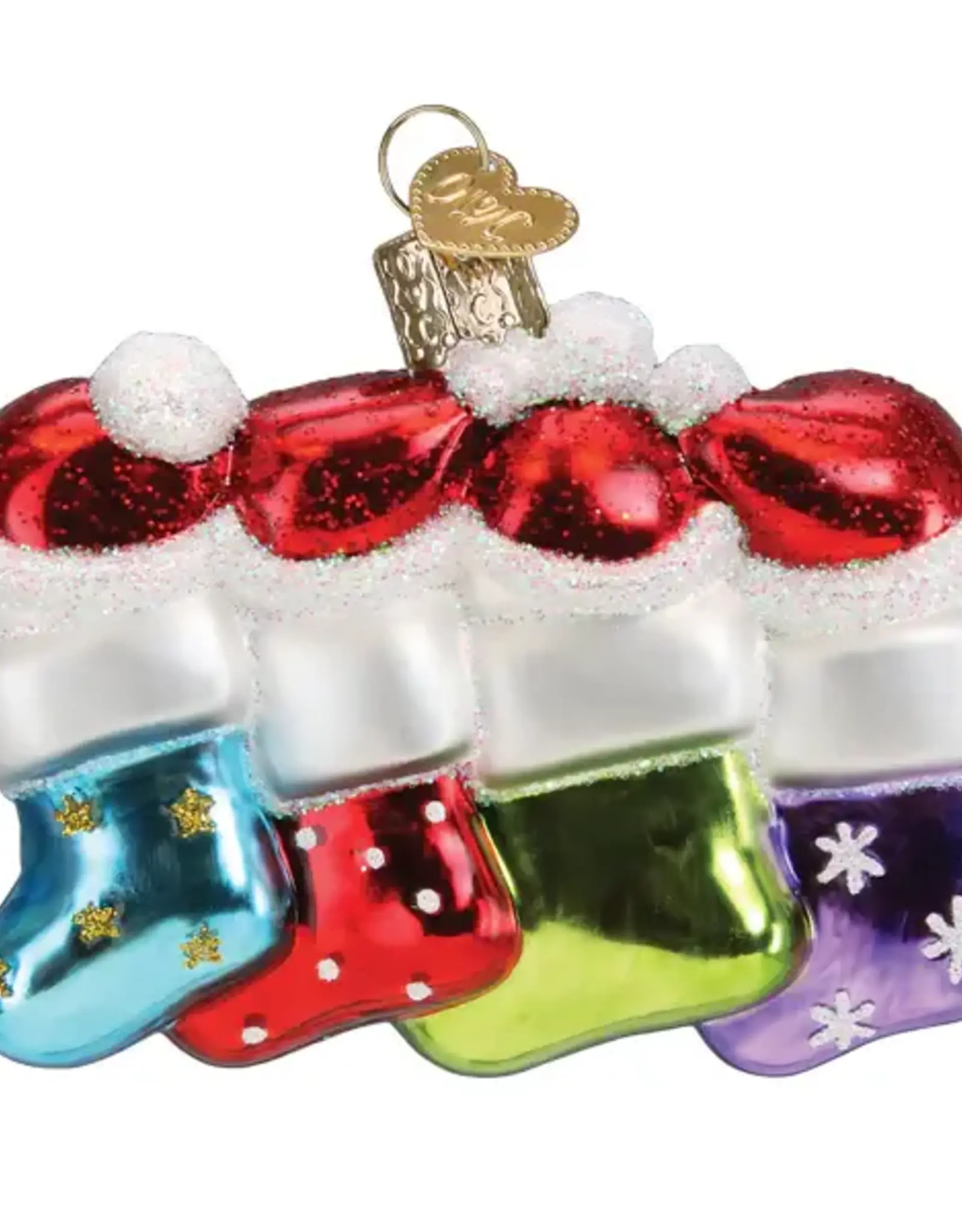 Old World Christmas Snow Family of 4 Ornament