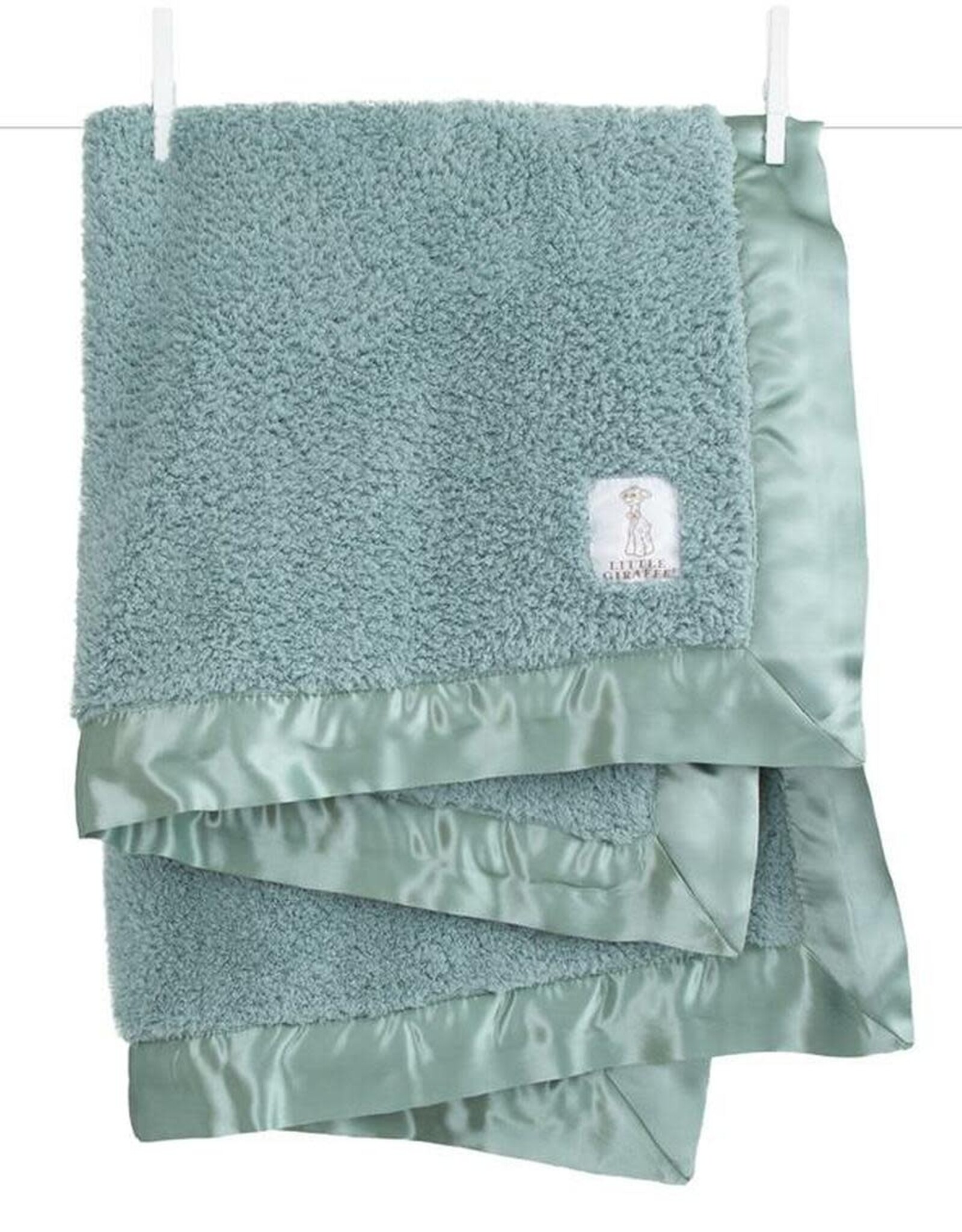 Little Giraffe Chenille Blanket Sage