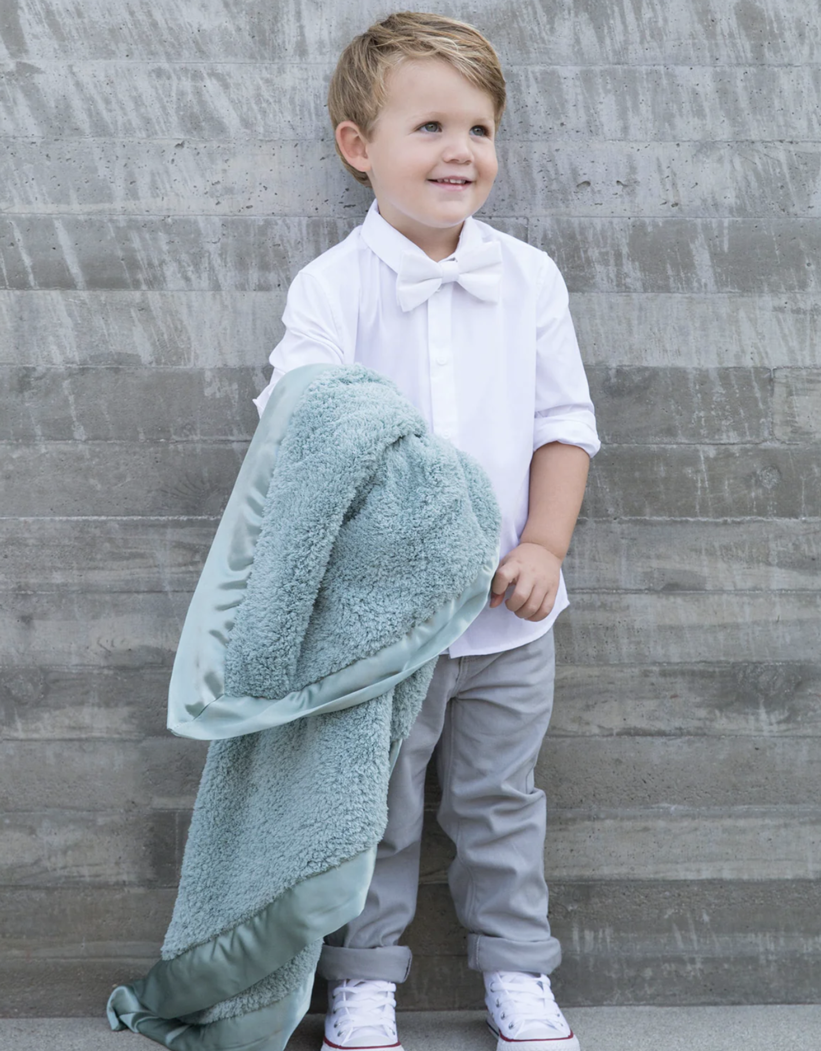 Little Giraffe Chenille Blanket Sage
