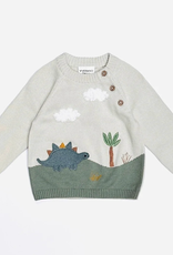 Viverano Organics Dino Applique Button Baby Pullover Sweater