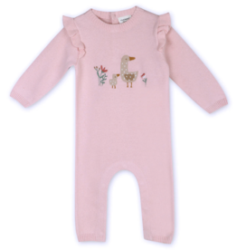Viverano Organics Duck Mommy & Me Embroidered Ruffle Knit Jumpsuit
