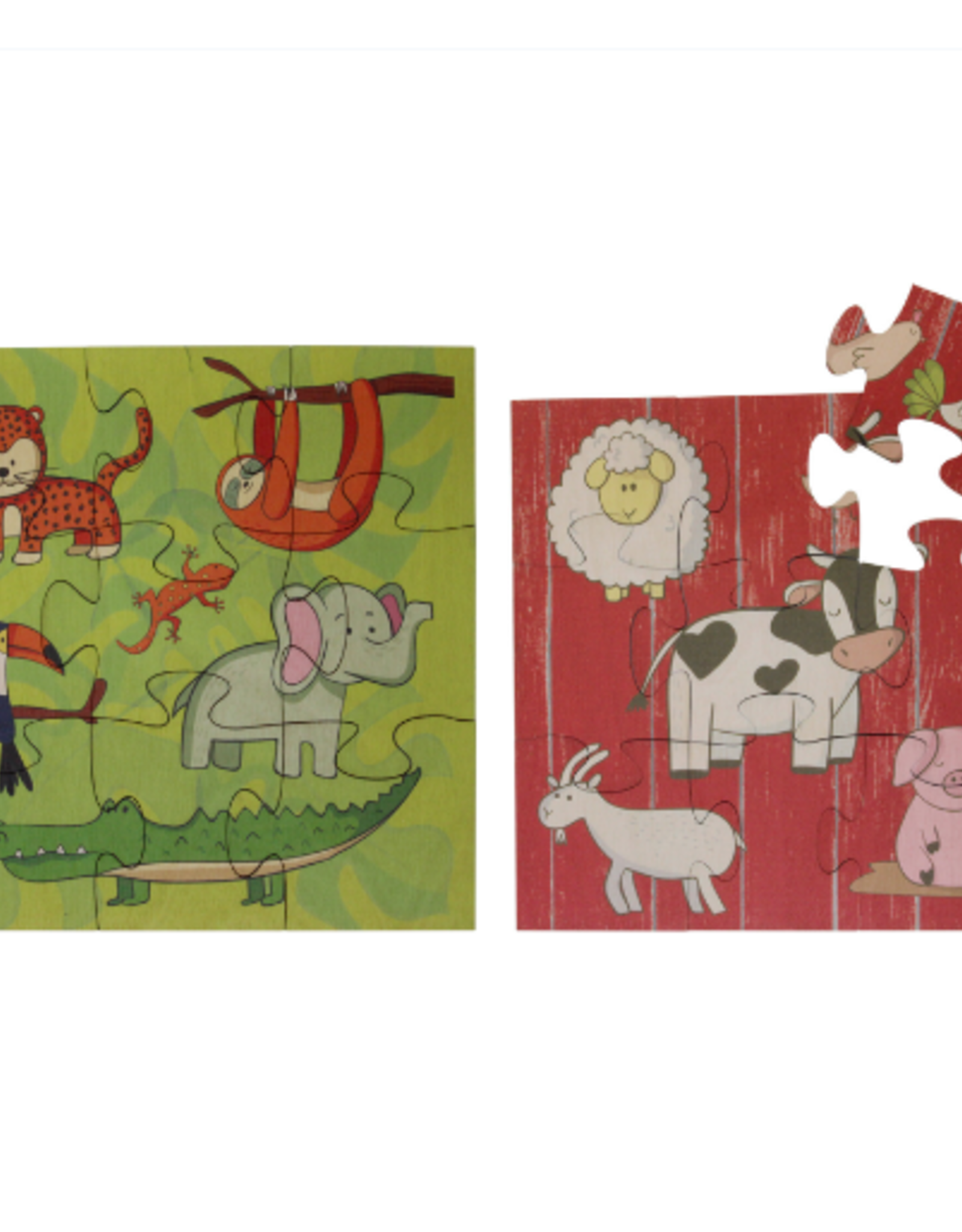 Maple Landmark Woodcraft Games to Go Animals Puzzle- Animals