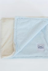 Ellie and Sam Luxury Duo Borderless Blanket Blue/Ivory