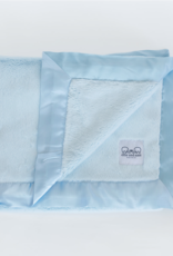 Ellie and Sam Luxury Satin Border Blanket Blue